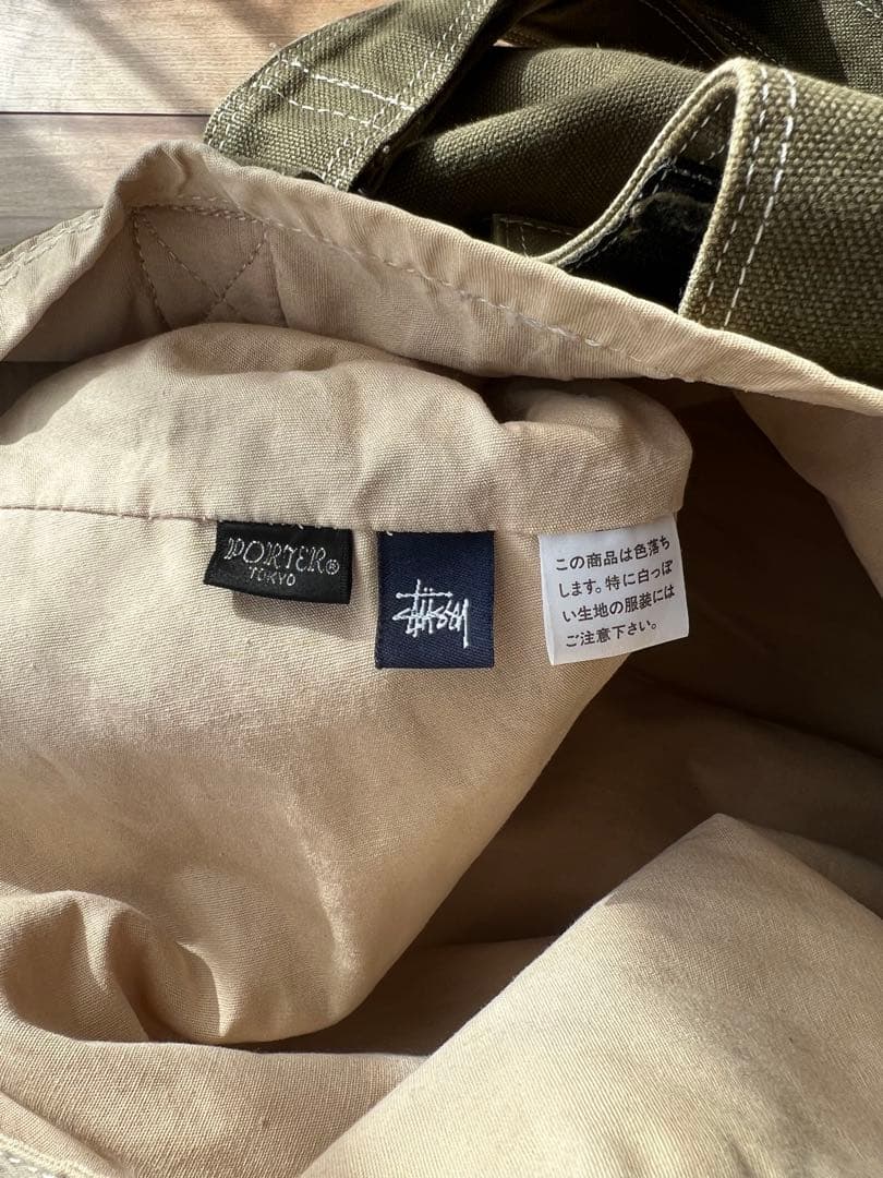 90s STUSSY × PORTER ファーストコラボ トートバッグ 紺タグ