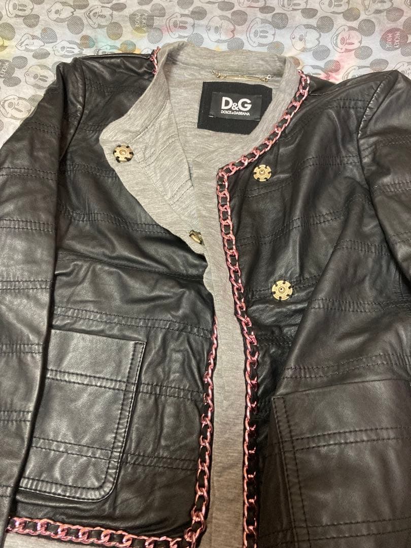 D&Gレザーブルゾン美品38