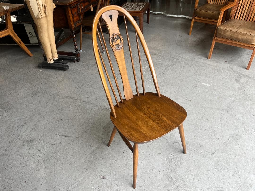 【英国vintage】ERCOL / アーコール　 スワンバックチェア　エルム材