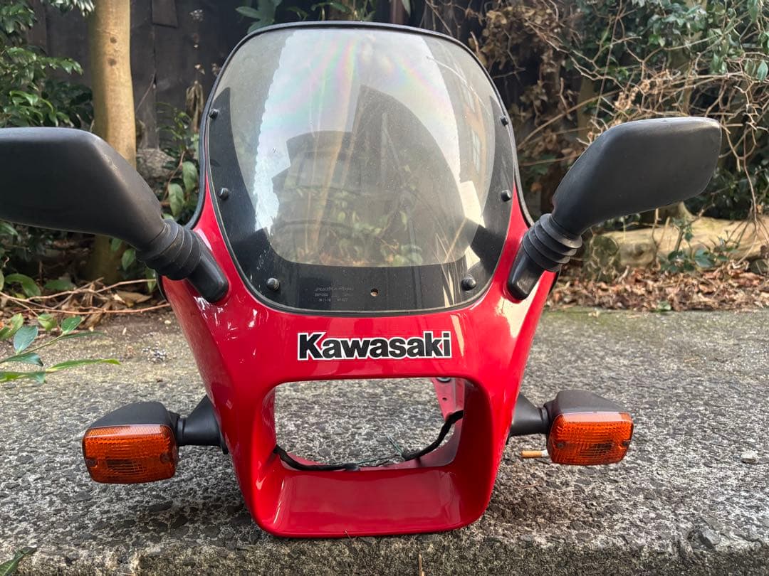 美品 純正 Kawasaki レッドカウル ウィンドシールド付き