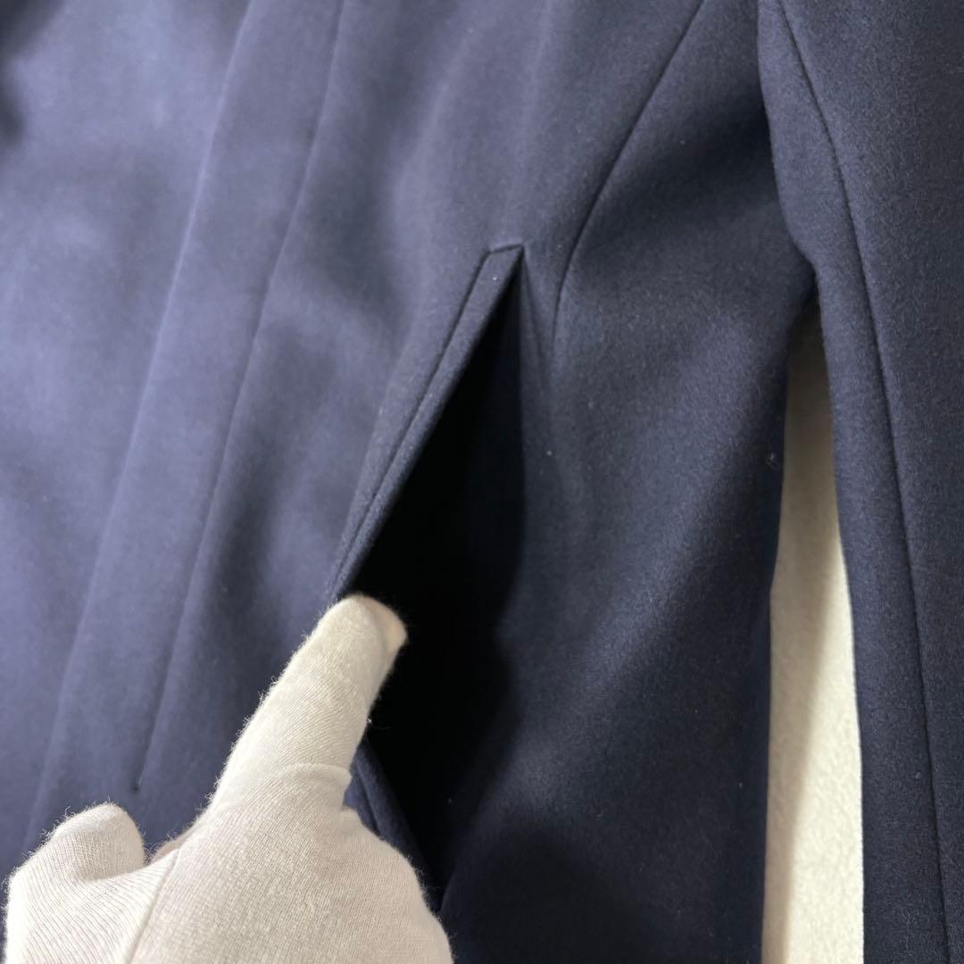 セオリー BELVIN スタンドカラー ロングコート ウール カシミヤ 紺 L