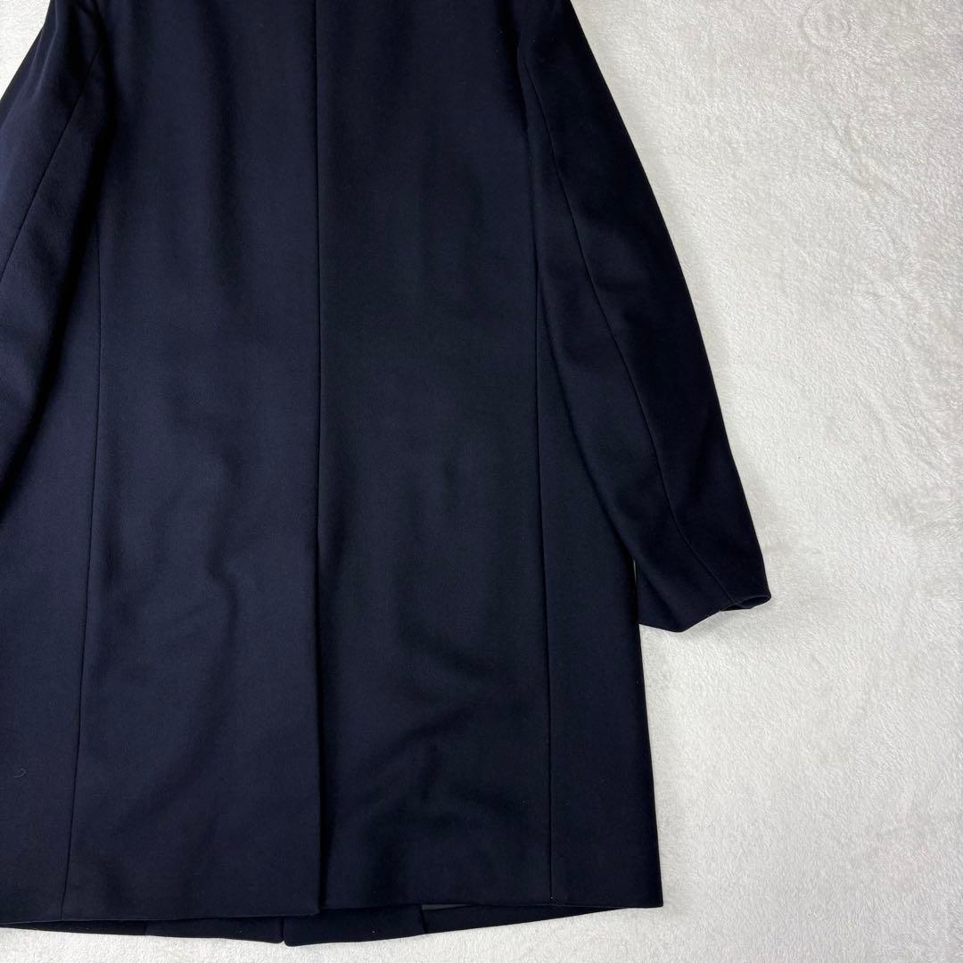 セオリー BELVIN スタンドカラー ロングコート ウール カシミヤ 紺 L