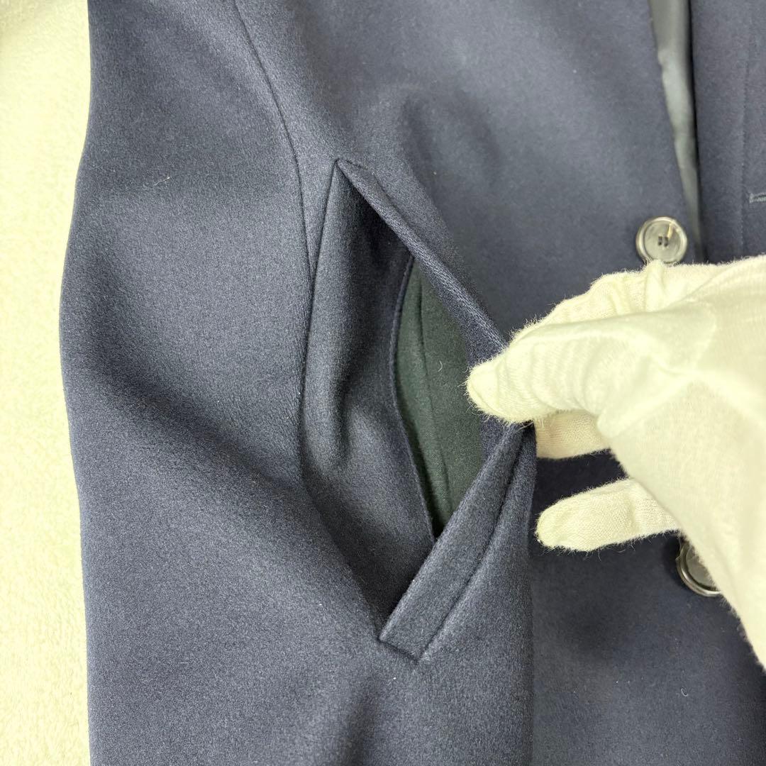 セオリー BELVIN スタンドカラー ロングコート ウール カシミヤ 紺 L