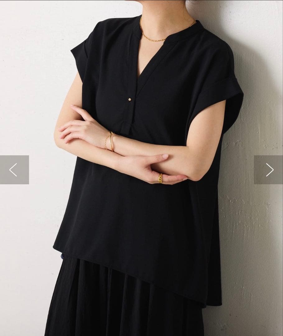 新品同様 コラージュ【高機能/とろみブラウス】ジャージスキッパーブラウス