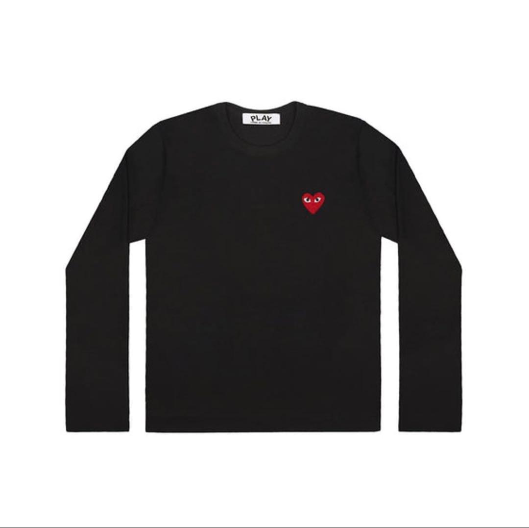 【新品】プレイコムデギャルソン Tシャツ (長袖)メンズMサイズ黒　レッドハート