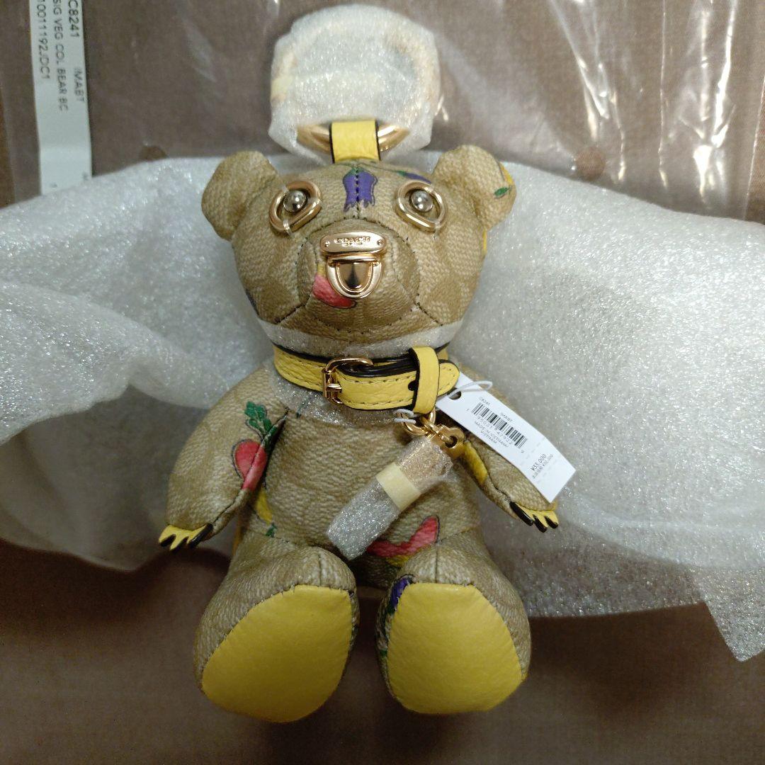 【新品・未使用】COACH /ベア　バッグチャーム　☆ドリーミー　ベジープリント