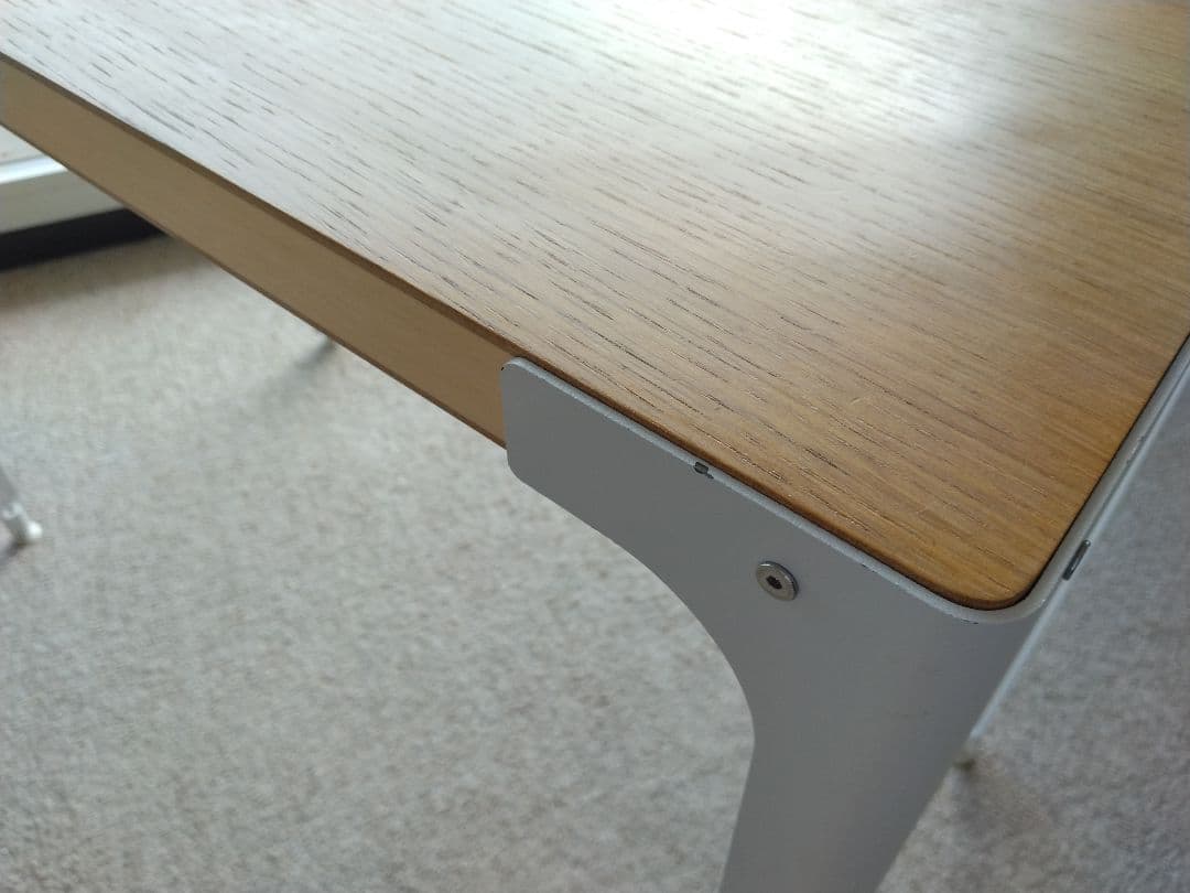 【訳あり】MUJI無印良品 スチール脚木製デスク/オーク材90cm学習机テーブル