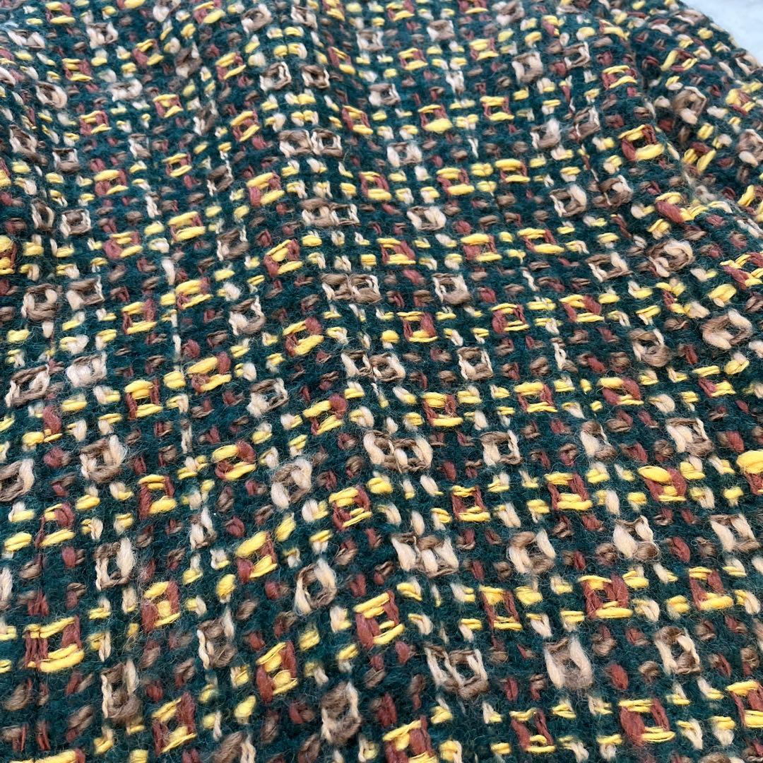 machiko jinto ウールモヘヤコート　マルチカラー　サイズＭ　裏地総柄