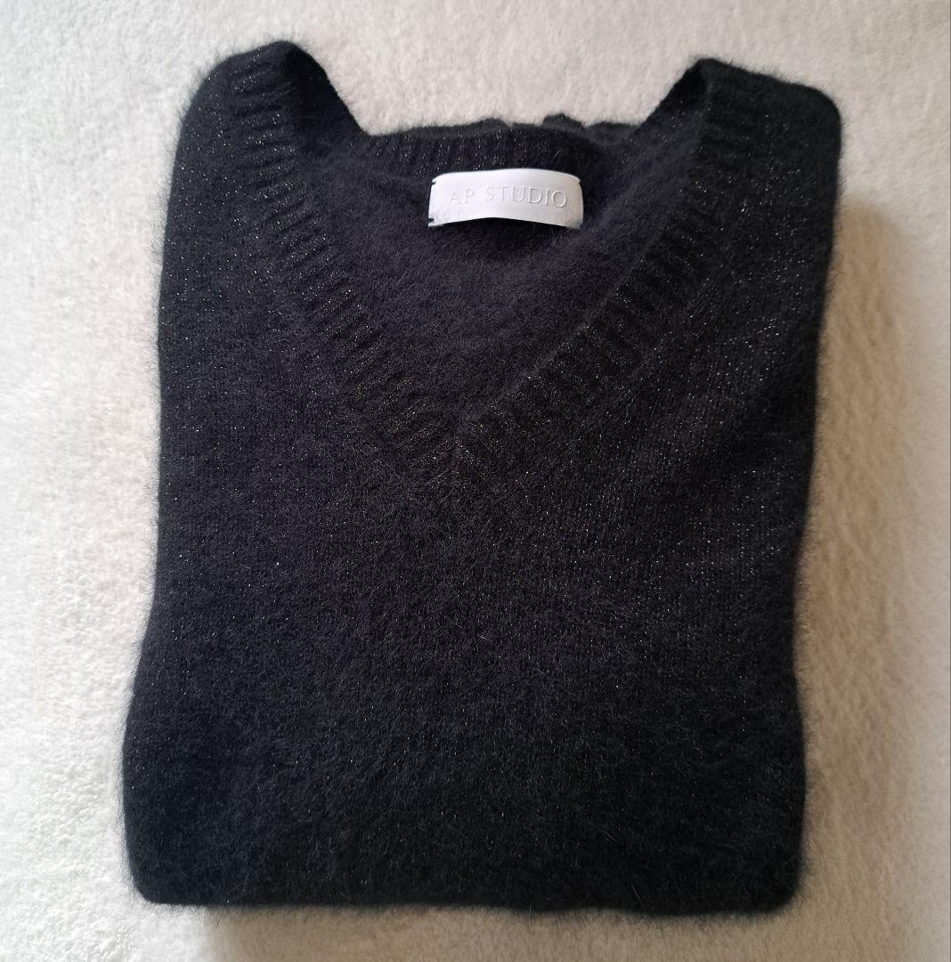 AP STUDIO フォックス ブレンドラメVネックプルオーバー