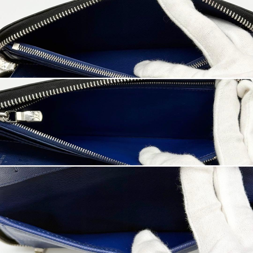 極美品 ルイヴィトン タイガラマ ジッピーウォレット ヴェルティカル ブルー 青