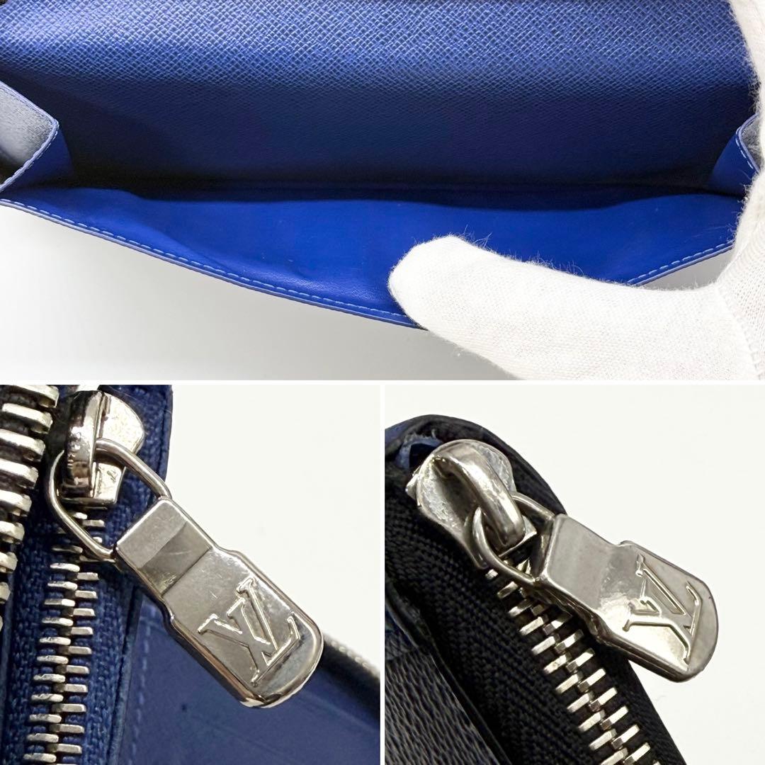 極美品 ルイヴィトン タイガラマ ジッピーウォレット ヴェルティカル ブルー 青