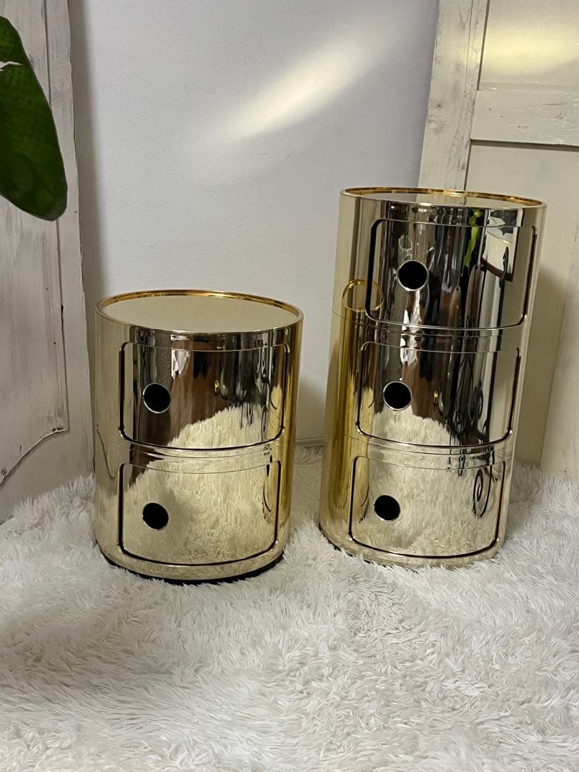 ゴールド Kartell カルテル コンポニビニ 3段 美品