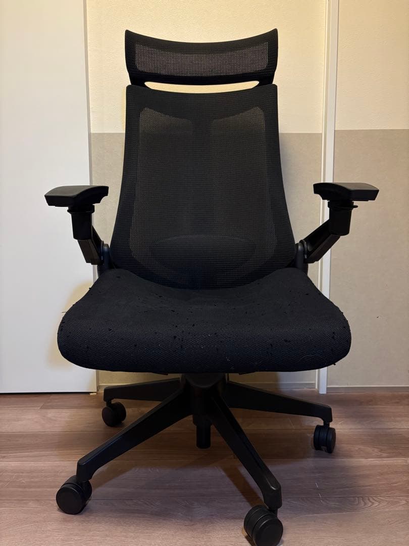 イトーキ アクトチェア ブラック+座面カバー付