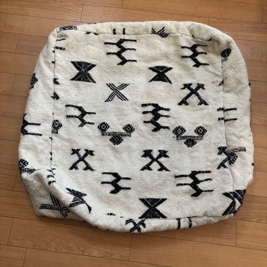 モロッコ　プフ　クッション　ウール　カバー