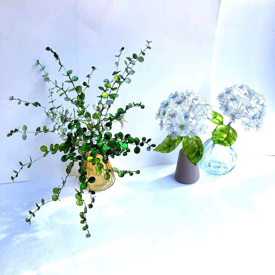 ユーカリグニーブーケ　ワイヤークラフト　ディップアート　壁飾り　インテリア