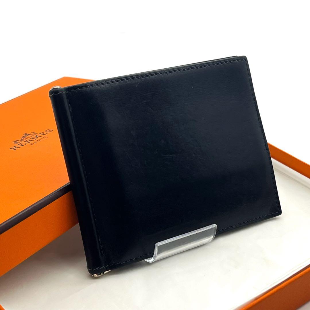 HERMES【最高級美品2014年モデル】ボックスカーフマネークリップ二つ折り