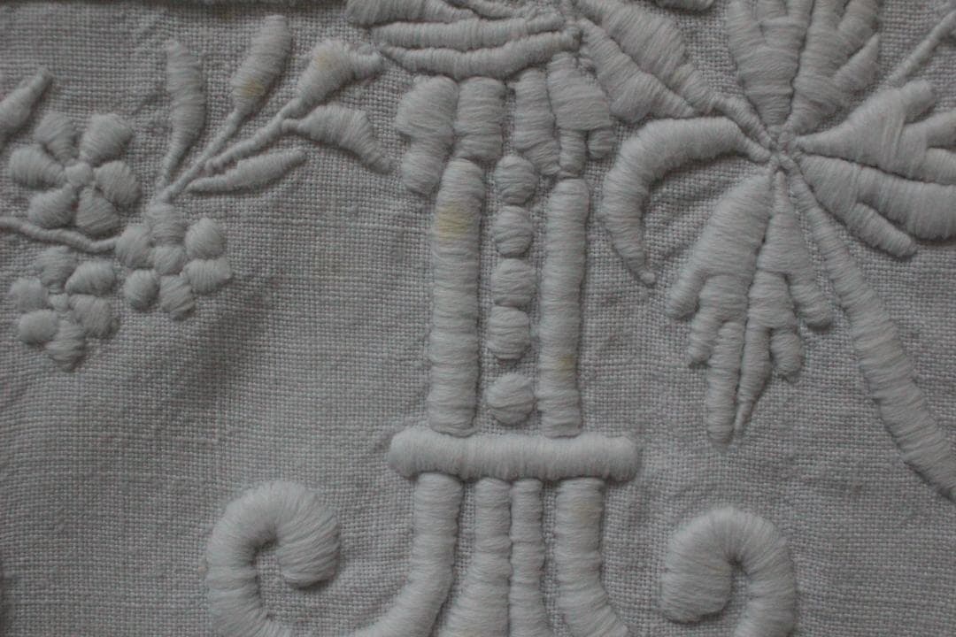 フランスアンティークイニシャルシーツ/モノグラムカバー/MONOGRAM“HB”