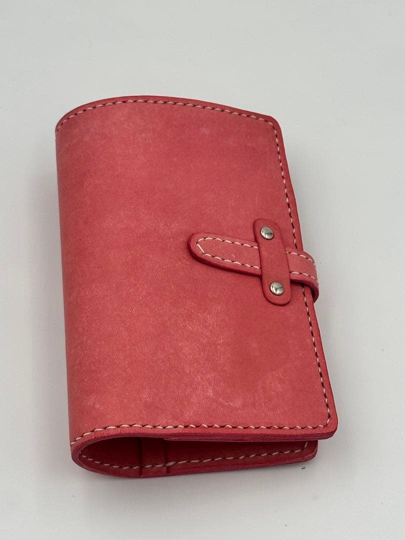 ピンク レザー 6穴リングバインダー