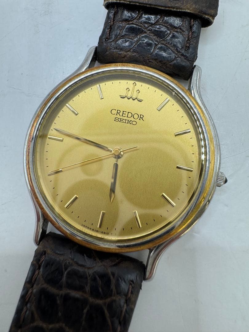 SEIKO クレドール クォーツ 腕時計 8J81-6B00 18KT メンズ
