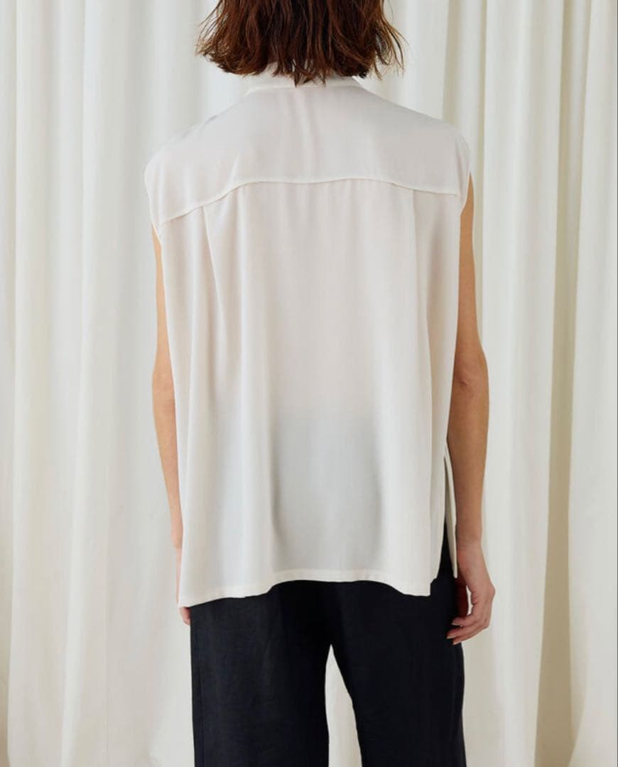 デプレ☆新品今期ジャージーライクジョーゼットブラウス黒DESPRES