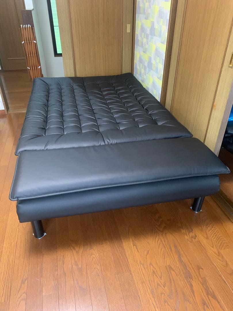 ソファベッド 合成皮革ベッドフレーム　ゼミダブル　ベッドフレームとマットレス