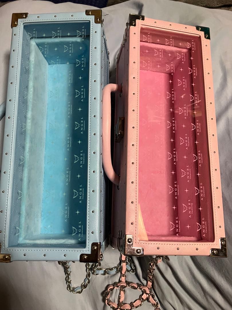 ② エンジェル シャンパン ドゥミセック　空箱 ピンクとブルー　2個セット