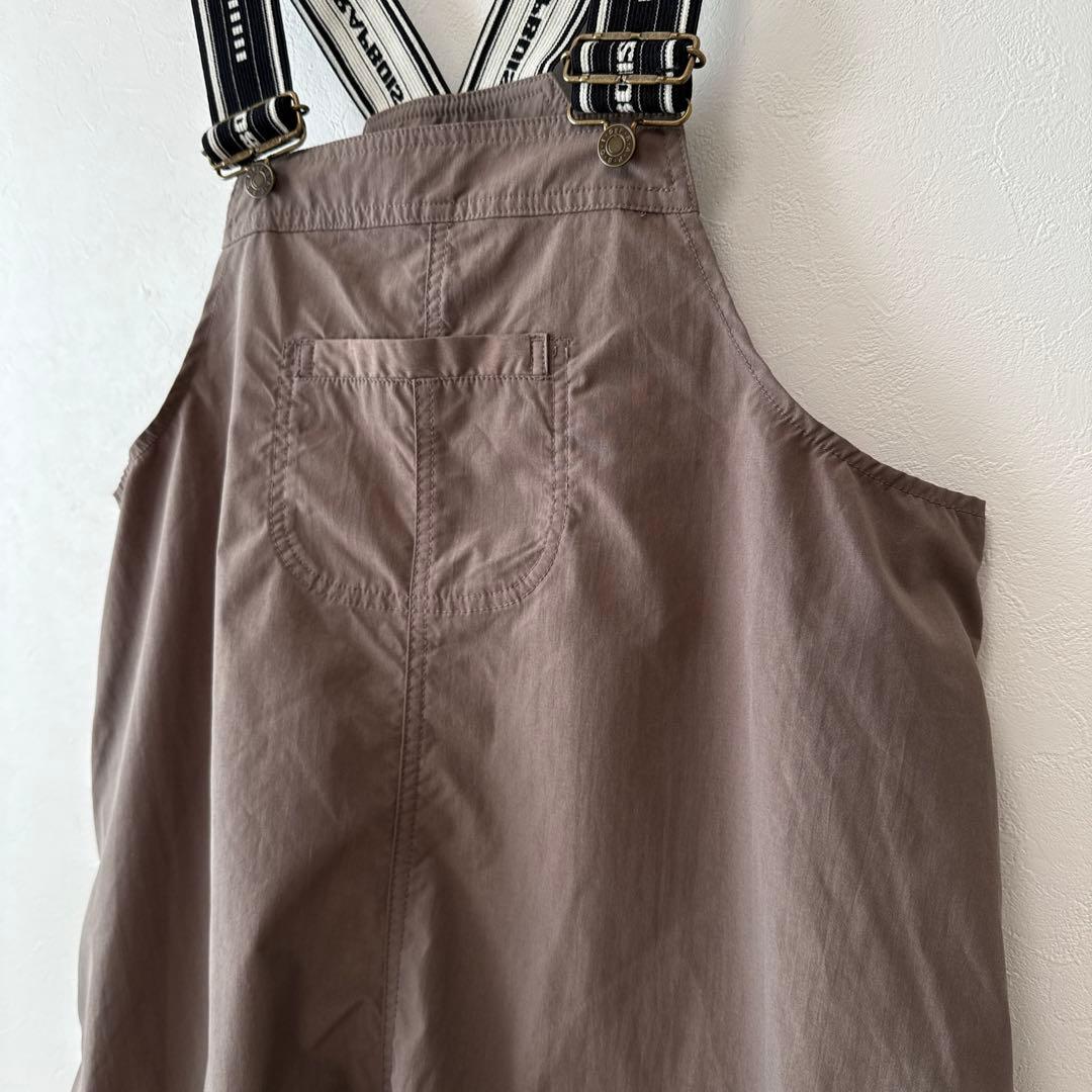 美品 FRAPBOIS ラインサロペット バルーンパンツ ゆったり ブラウン