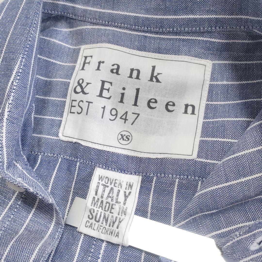 未使用品✨フランク＆アイリーン　LUKE　リネン＆コットン　ストライプ　ブルー系