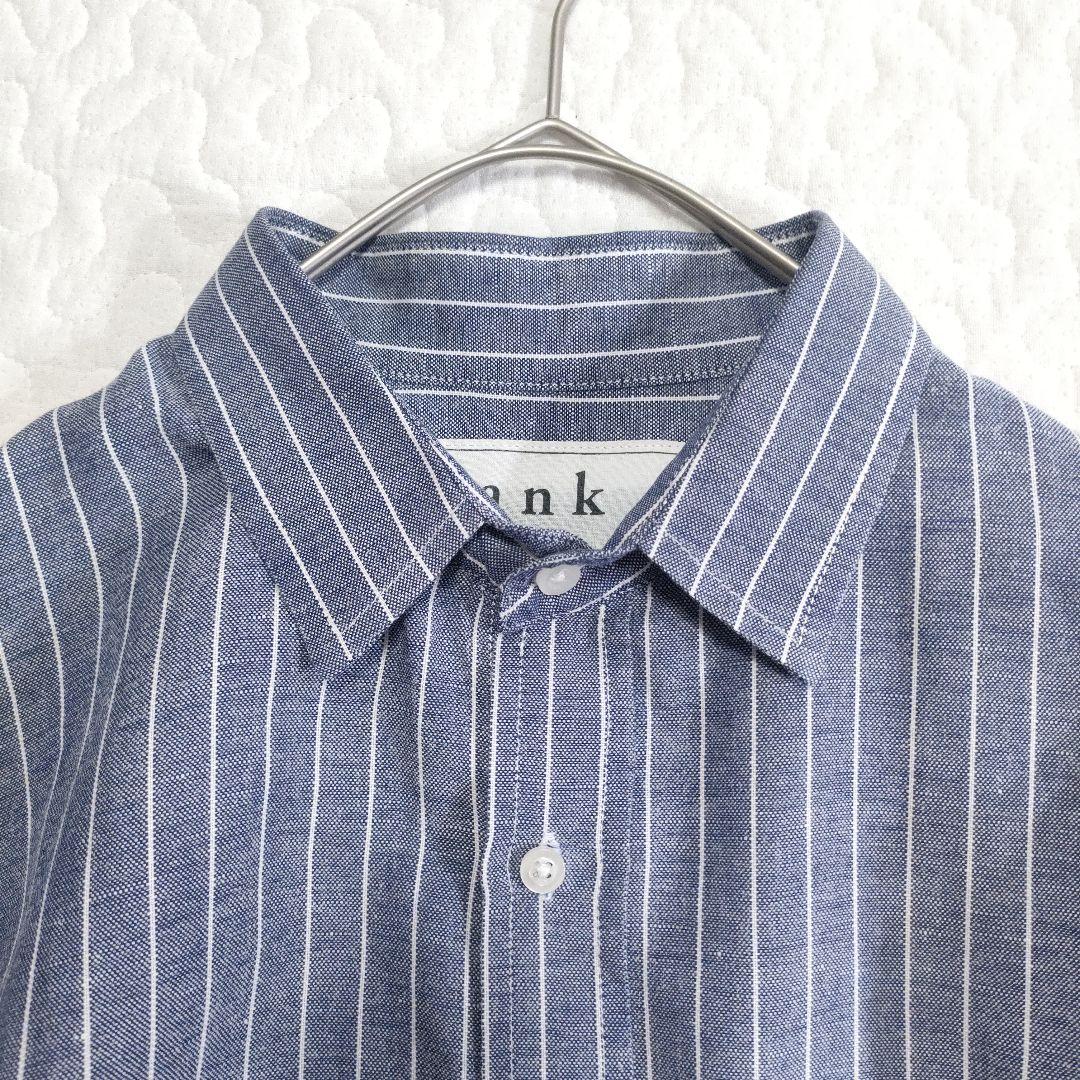 未使用品✨フランク＆アイリーン　LUKE　リネン＆コットン　ストライプ　ブルー系