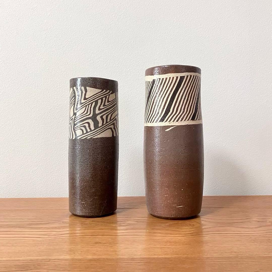 水野双鶴　水野達蔵　練込　花瓶　陶芸品