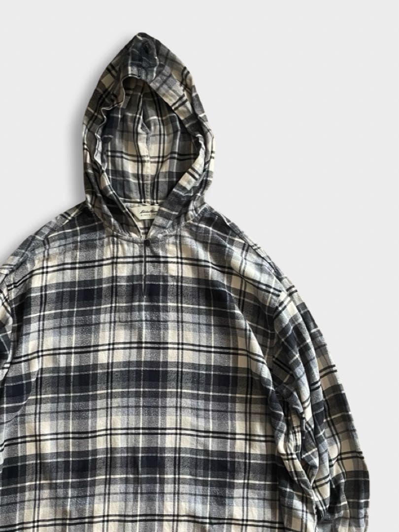 90s Eddie Bauer フード チェック ネルシャツ パーカー