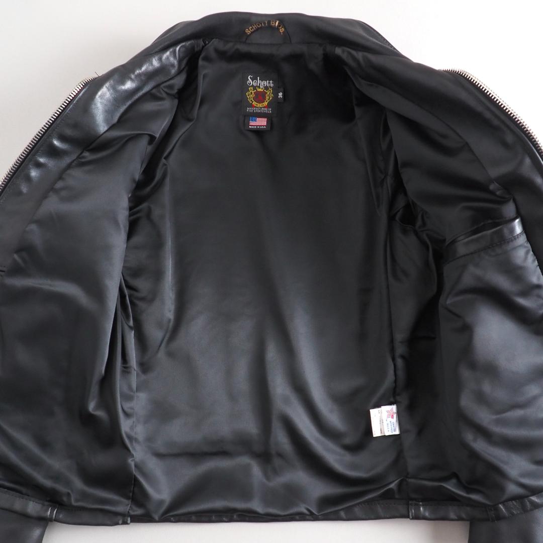 Schott　103US　36　シングルライダース　ブラック　美品