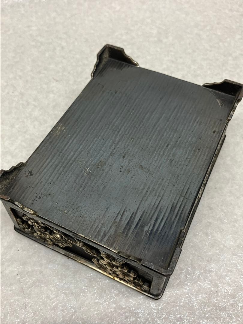 アンティーク　タバコケース　煙草入れ　昭和初期　花鳥図　小箱