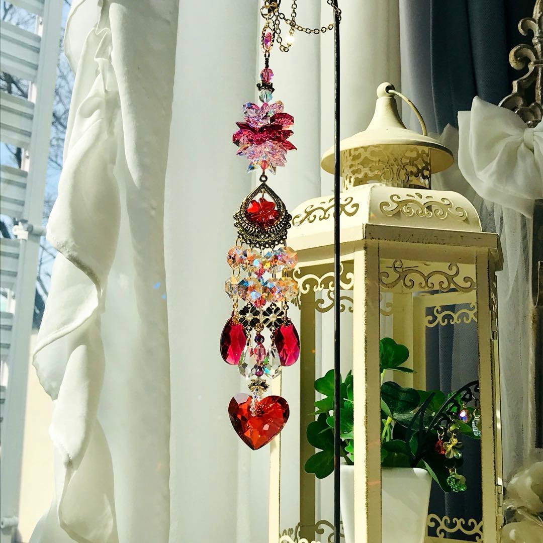 トゥルーリーインラブハート36ミリ✩レッドSWAROVSKIサンキャッチャー