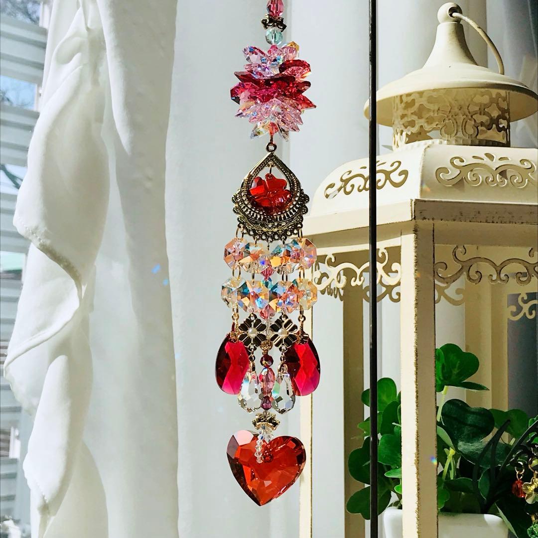 トゥルーリーインラブハート36ミリ✩レッドSWAROVSKIサンキャッチャー