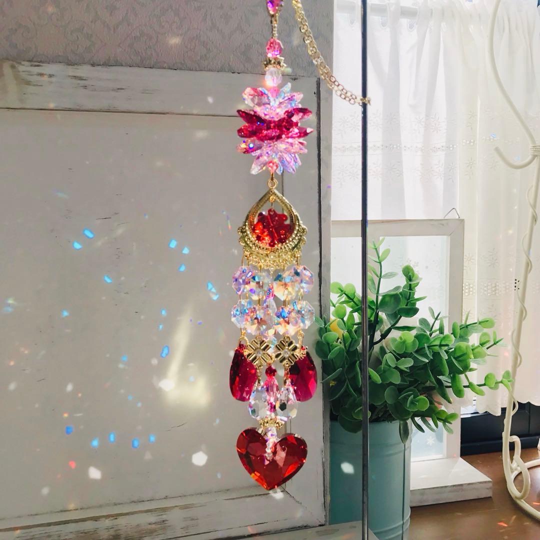 トゥルーリーインラブハート36ミリ✩レッドSWAROVSKIサンキャッチャー