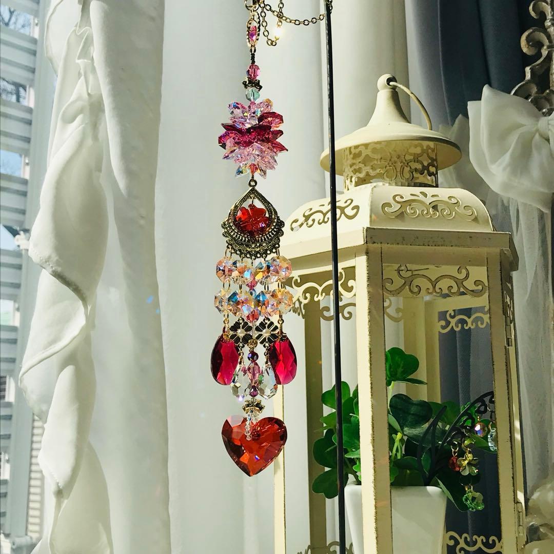 トゥルーリーインラブハート36ミリ✩レッドSWAROVSKIサンキャッチャー