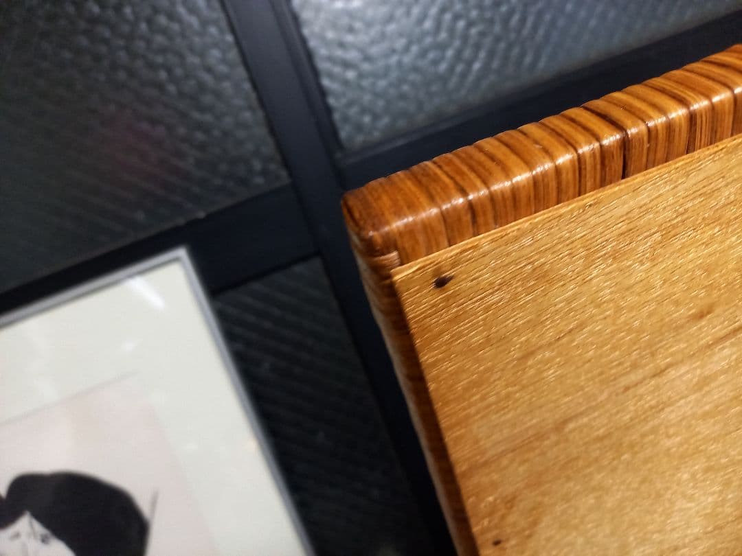 希少　1970's　フレンチ　クラシック　ラタン　フレーム　ウッド　ミラー