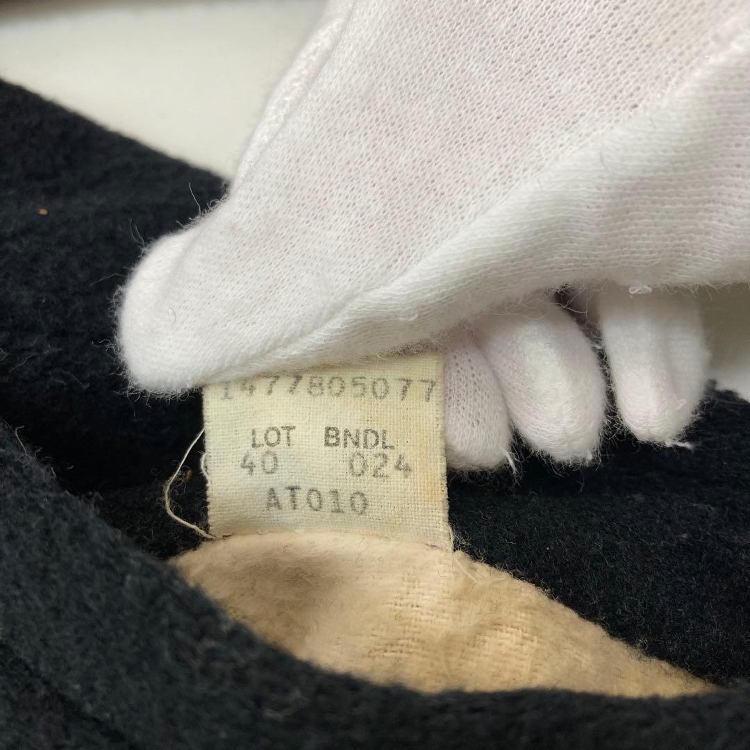 希少 Schott メルトンウール ロングコート ダブルブレスト 40 ブラック