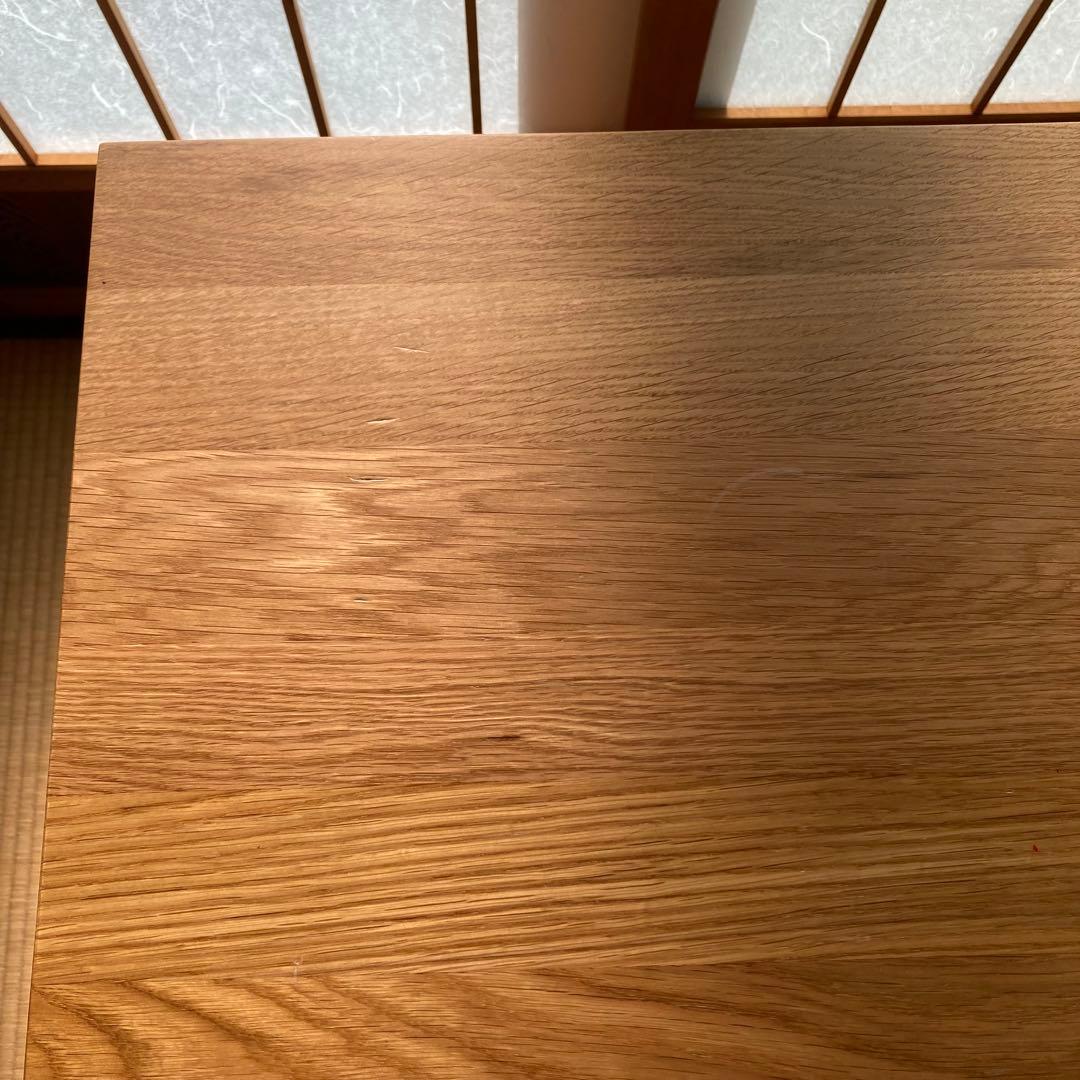 無印良品　無垢材デスク　テーブル　机　木製　オーク材　引き出し付き
