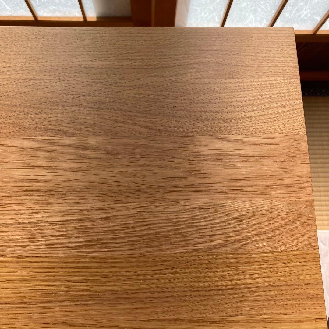 無印良品　無垢材デスク　テーブル　机　木製　オーク材　引き出し付き