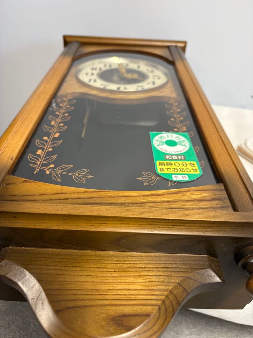 木枠のセイコー製クォーツ 振り子（壁掛け）