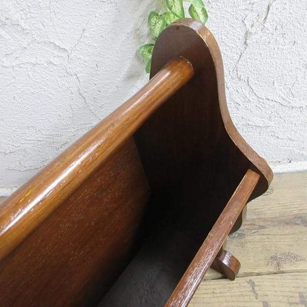 イギリス アンティーク 家具 マガジンラック 新聞/楽譜入れ 収納 6799c