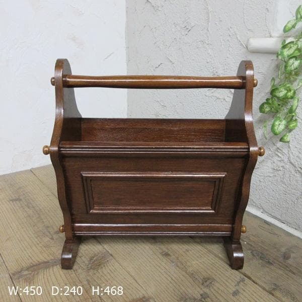 イギリス アンティーク 家具 マガジンラック 新聞/楽譜入れ 収納 6799c