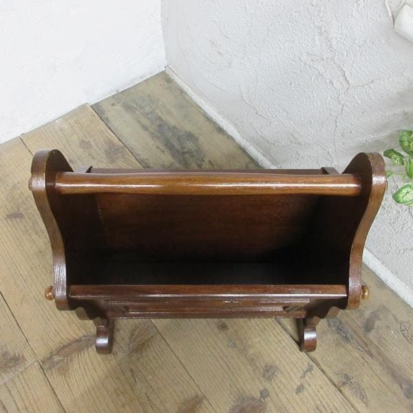イギリス アンティーク 家具 マガジンラック 新聞/楽譜入れ 収納 6799c