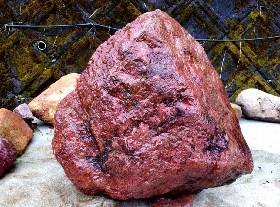 京都 赤石 約150kg 観賞石 庭石 坪庭 日本庭園