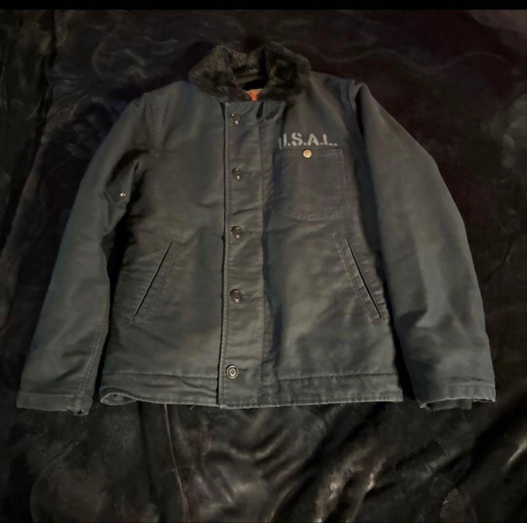 【美品】ALPHA x Lee N-1 デッキジャケット 黒【M】