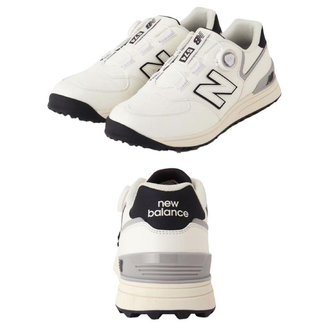 New Balance 574 ゴルフシューズ ホワイト/ブラック