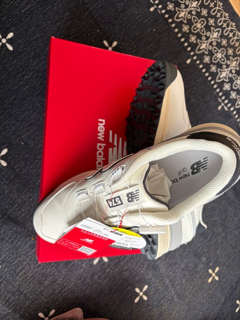 New Balance 574 ゴルフシューズ ホワイト/ブラック
