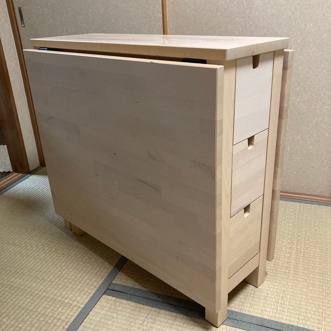 IKEA ノールデン　バタフライテーブル　 引き出し付き